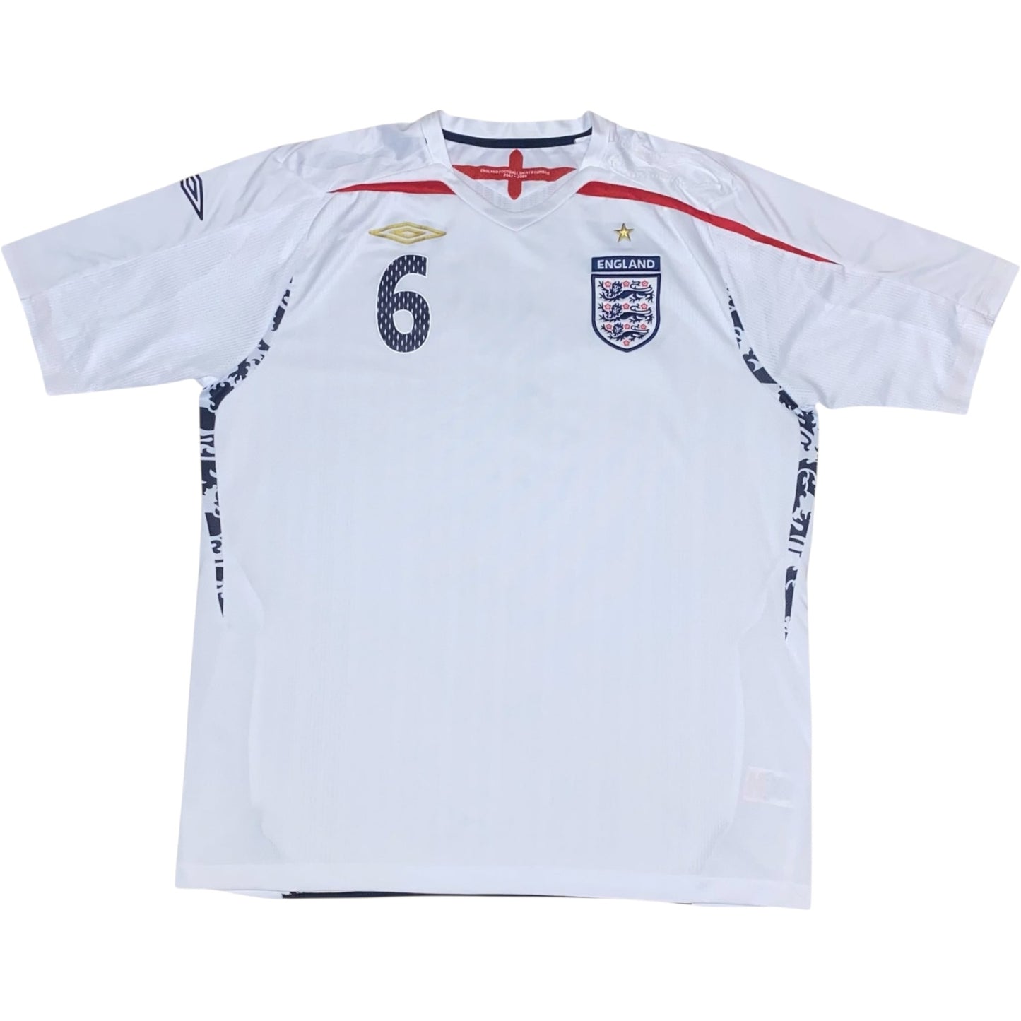 2007-2009 England Home Shirt TERRY #6 - (XL) - 7/10