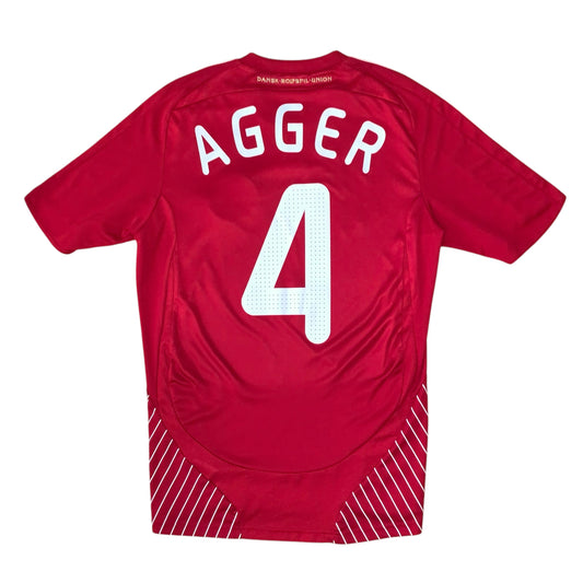 2007-2010 Denmark Home Shirt AGGER #4 - 8/10 - (S)