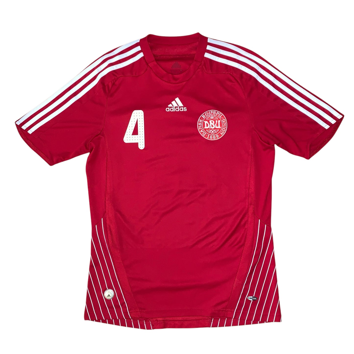 2007-2010 Denmark Home Shirt AGGER #4 - 8/10 - (S)