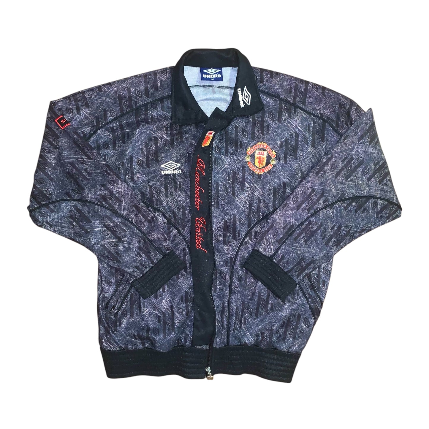 1992/1993 Manchester United Vintage Umbro Track Top Jacket - 7/10 - (M)