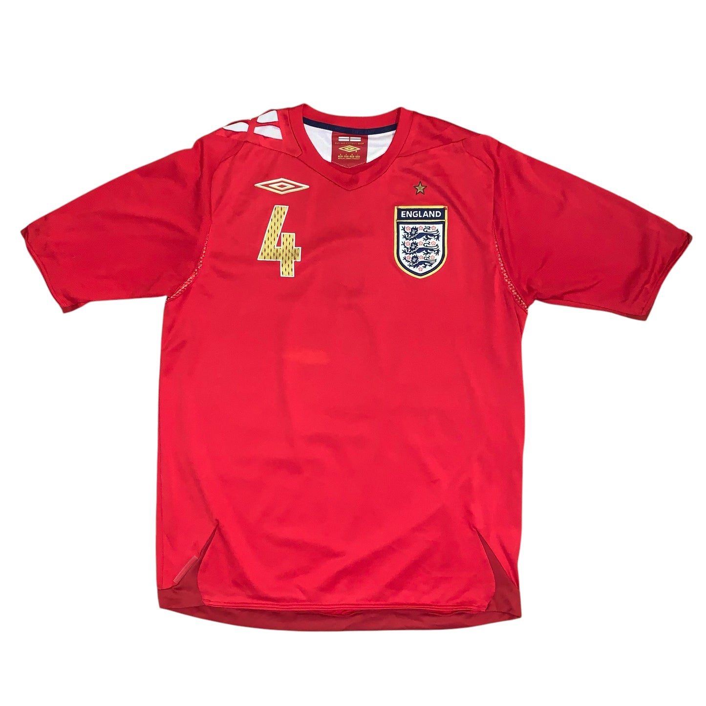 2006-08 England Away Shirt GERRARD #4 - 6/10 - (M)